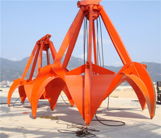จีน 16T Ropes Mechanical Orange Peel Grab 5m³  for Loadiing Sand Stone / Steel Scraps and Ore ผู้ผลิต