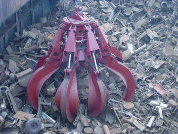 จีน Red 40t Four Rope Excavator Grab With 8 m3 Bucket For Minerals / Ore Handling ผู้ผลิต