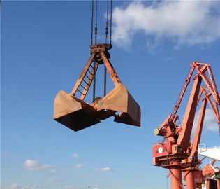 จีน 16T Mechanical Clamshell Grab Bucket 10m³  For Bulk Cargo Crane , Customized Color ผู้ผลิต