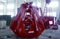 Red 40t Four Rope Excavator Grab With 8 m3 Bucket For Minerals / Ore Handling ผู้ผลิต